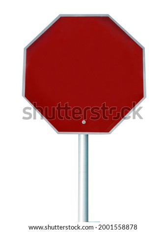 Blank Stop Sign on white background