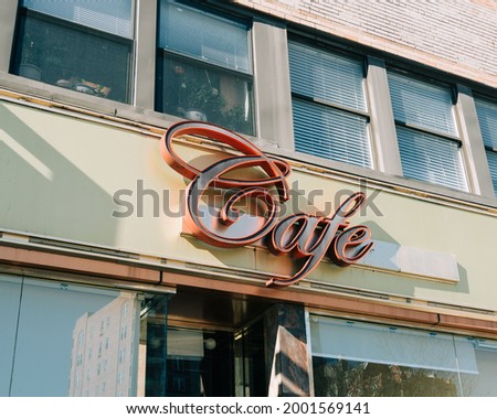 Cafe sign in Brighton Beach, Brooklyn, New York
