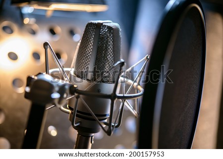 Microphone in a recording studio Royalty-Free Stock Photo #200157953