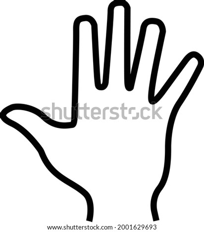 hand palm outline vector sign 