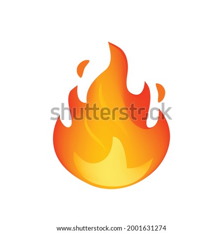 Fire flame isolated on white. Fire flame vector illustration design template. Modern art isolated graphic. Fire sign. Vector Illustration