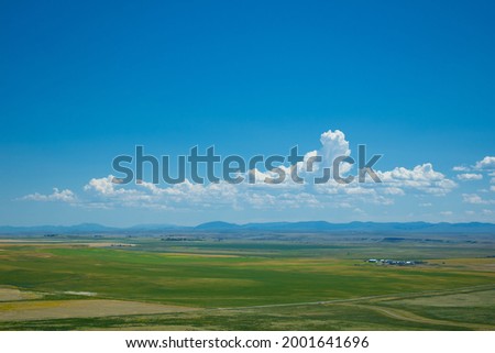 view from First Peoples Buffalo Jump near great falls montana Royalty-Free Stock Photo #2001641696