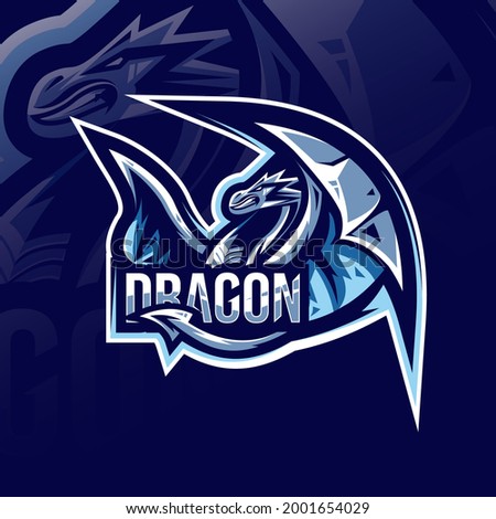 Dragon mascot logo esport design