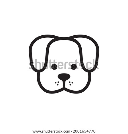 Dog linear icon. Vector isolated cute funny puppy head pictogram on a white background