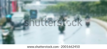 blurred Abstract background Jakarta city street for banner, flyer, edit.