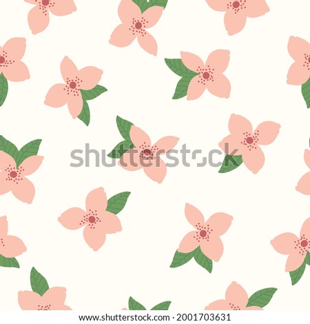 seamless vintage pattern abstract . light background. light pink flowers. light green leaves. vector texture. trend print for textiles and wallpaper.
