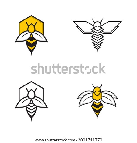 Bee animal logo design template