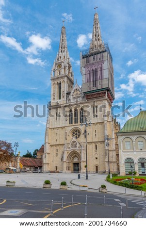View of the cathedral of Zagreb, Croatia