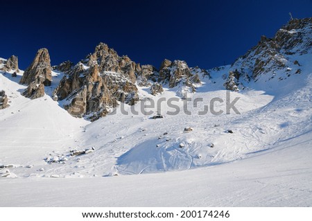 The summit of Saulire in the valley of Meribel, french alps, France