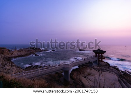 The coast view from Yeonggeumjeong Pavilion in Sokcho