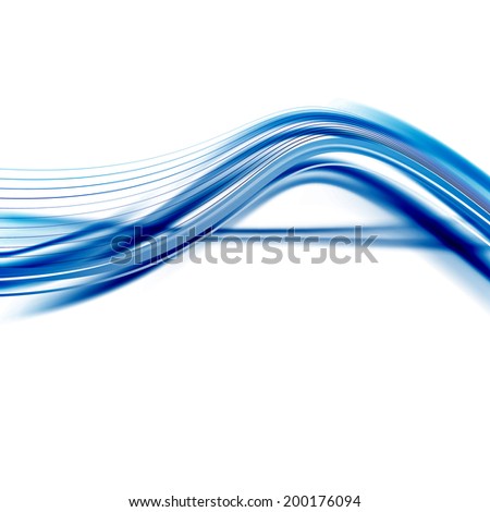 Modern swoosh line abstract blue background. Vector illustration