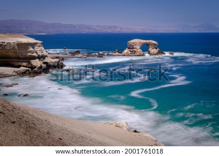 "La portada" stands over the time, Antofagasta, Chile Royalty-Free Stock Photo #2001761018