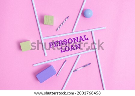 Handwriting text Personal Loan. Conceptual photo borrowing a fixed amount of money from a bank or credit union Colorful Birthday Party Designs Bright Celebration Planning Ideas