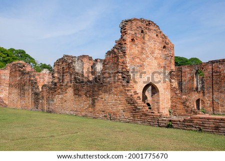 A picture of an ancient heritage in thailand restored ruins.