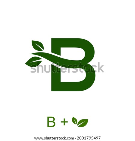 Letter B with a leaf concept. Very suitable in various natural business purposes also for icon, symbol, logo and many more.