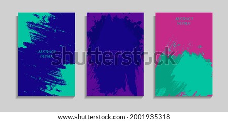 Set Of Colorful Splatter Paint With Grunge Texture Design. Good For Poster, Frame, Banner Or Cover.
