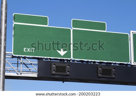 Green blank highway signage