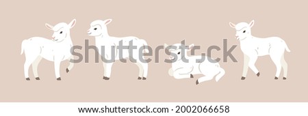 Lamb icon set. Different type of animal. Vector illustration for emblem, badge, insignia. Royalty-Free Stock Photo #2002066658
