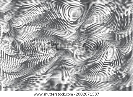 Seamless modern wavy curve strips abstract monochrome background. Vector illustration. Vector illustration