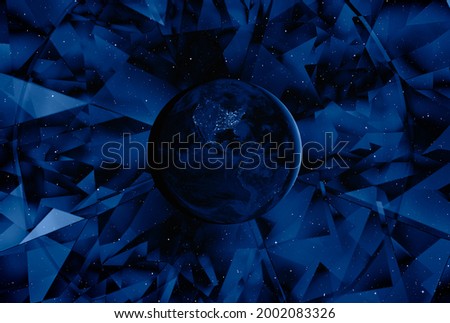 View of Earth from outer diamond space with millions of stars around it "Elements of this image furnished by NASA"