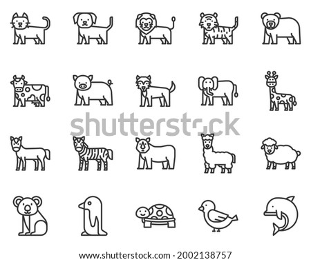 Animals outline icon and symbol for website, application