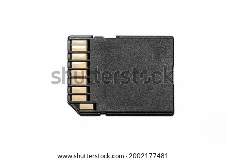 Camera memory card on white background