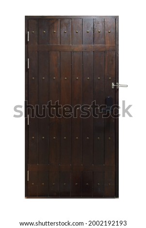 Wooden door vintage style isolated on white background . This has clipping  part. 