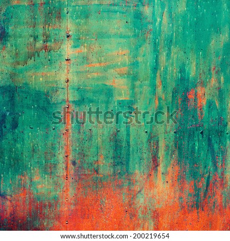 Rusty Colored Metal with cracked paint, grunge background Royalty-Free Stock Photo #200219654