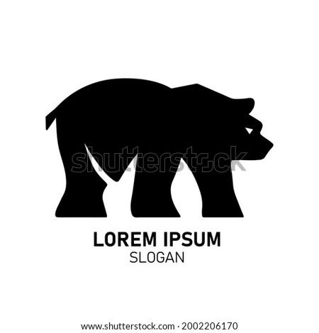 Vector of walking bear. Animal, wildlife, hunting, grizzly, mascot. Simple and unique bear logo, symbol, sign and icon. Used as brand, business. Vector illustration. Isolated background. Editable eps.