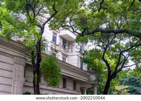 European-style retro buildings and western architecture in Shamian, Guangzhou, China