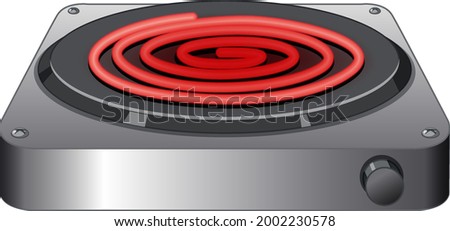 Infrared Stove in cartoon style on white background illustration