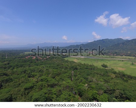 green scenery between rice fields and mountains