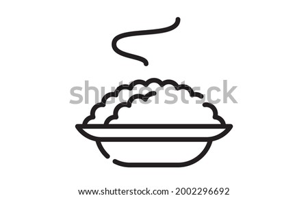 Bowl with porridge simple black icon on white vector image