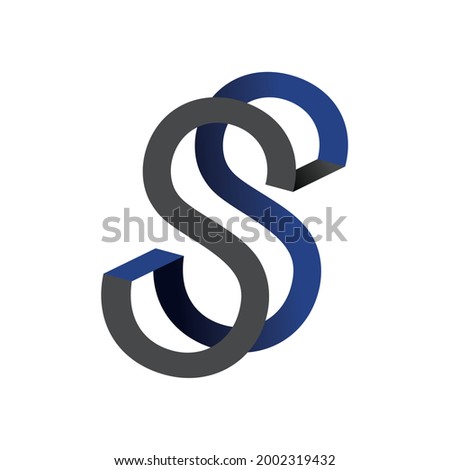 Design logo vector double letter s become one 