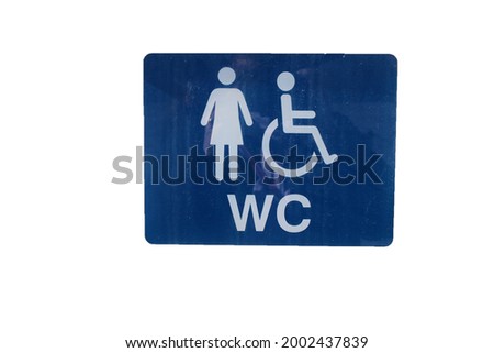 blue signal for woman restroom