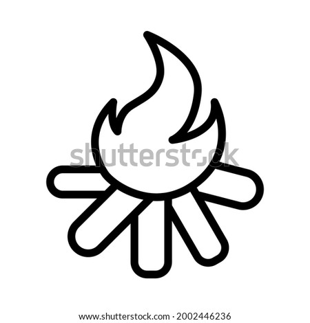 Bonfire line icon. Representation of crossed logs and fire above them, simple vector illustration. Outline sign for mobile concept and web design, store, logo.