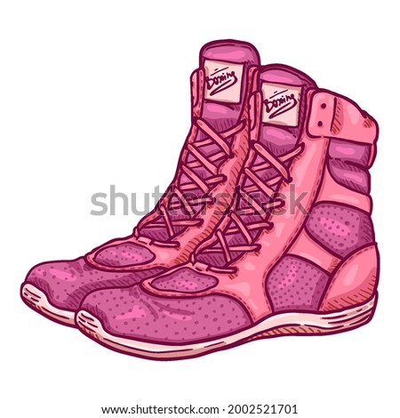 Vector Cartoon Pink Boxing Shoes Illustration