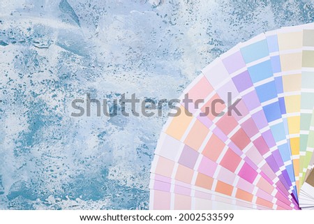 Color palettes on blue background