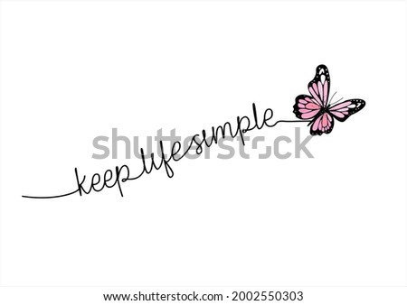 butterfly lettering hand drawn design