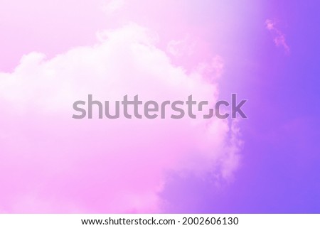 beauty sweet pastel pink purple  colorful with fluffy clouds on sky. multi color rainbow image. abstract fantasy growing light