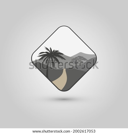 adventure and natural scenery logo illustration design template