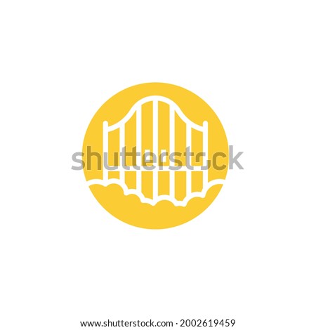 Heaven gate button icon. Clipart image isolated on white background.