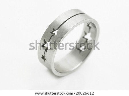 Single finger ring in white background