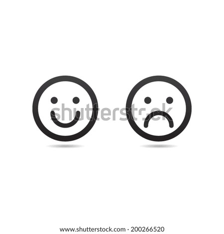 Happy and Sad Smiley Icon Royalty-Free Stock Photo #200266520