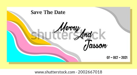 set of wedding invitation with beautiful colours,
File EPS.