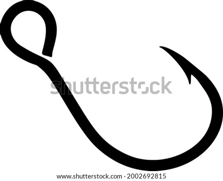 Hook for fish. Vector image.  
