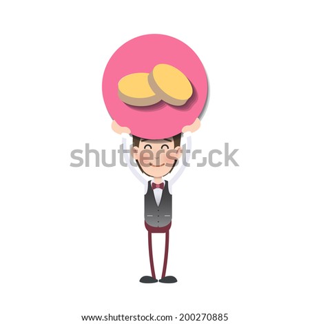 Business people holding button web over white background. Vector design.