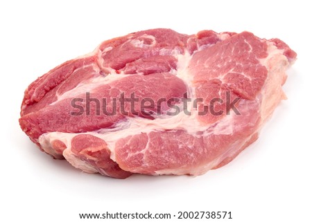 Raw pork shoulder butt, isolated on white background. High resolution image