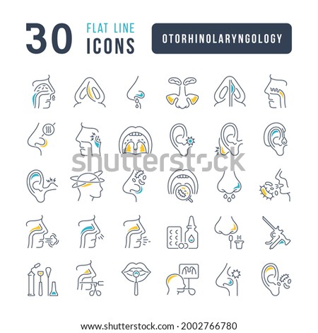Otorhinolaryngology. Collection of perfectly thin icons for web design, app, and the most modern projects. The kit of signs for category Medicine. Royalty-Free Stock Photo #2002766780