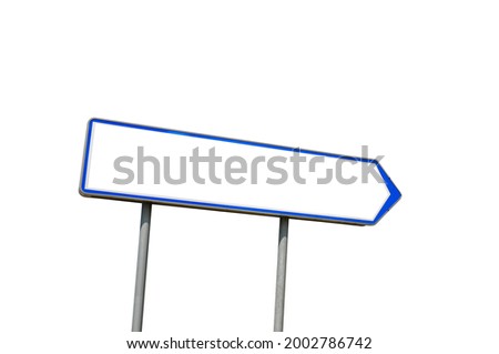 Arrow shaped sign board isolated on a white background